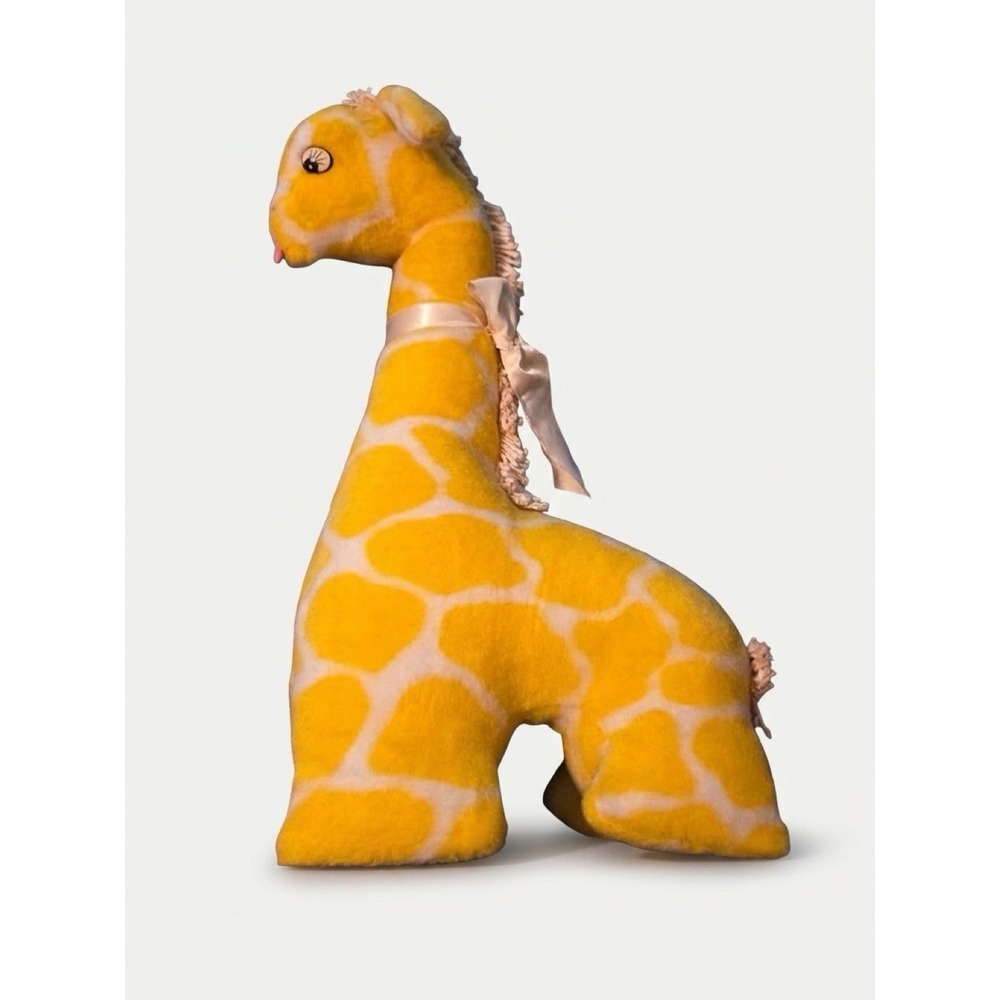 Eden Toys Giraffe Plush 22" Yellow White Spotted Yarn Mane Plastic Eyes Nursery